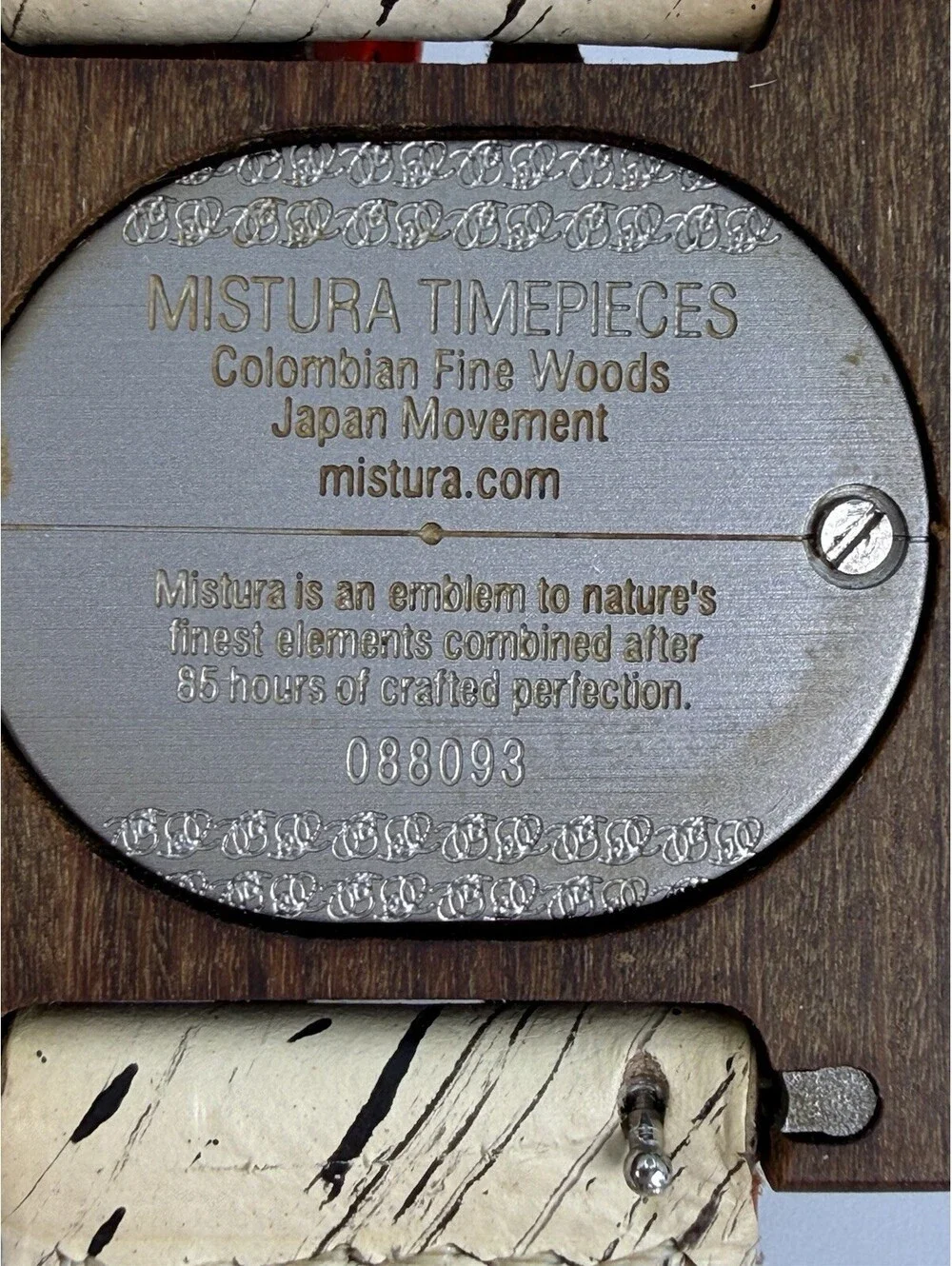 Mistura Wooden Watch Red Dial Birch Leather Strap Japan Movement Working